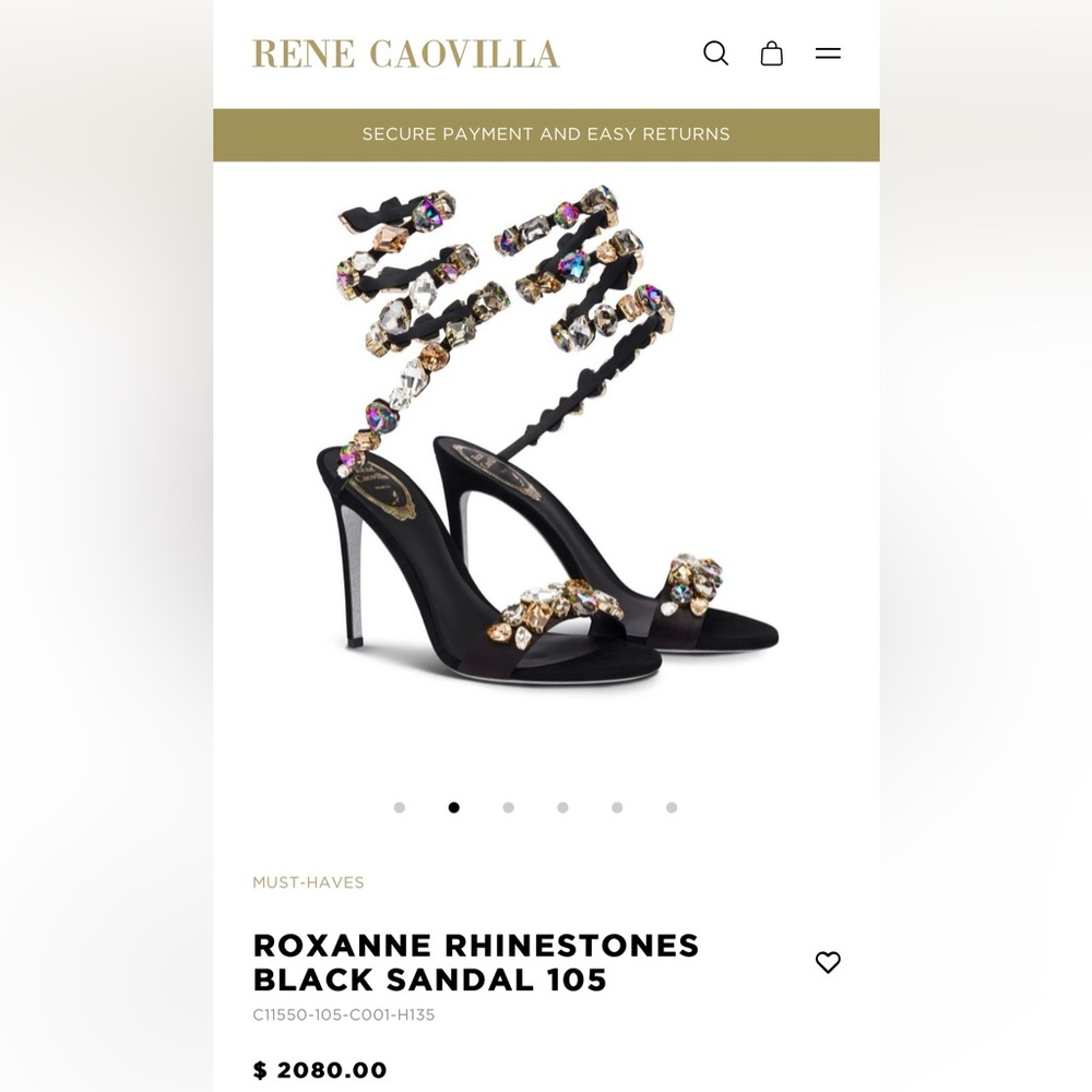 ROXANNE RHINESTONES BLACK SANDAL 105